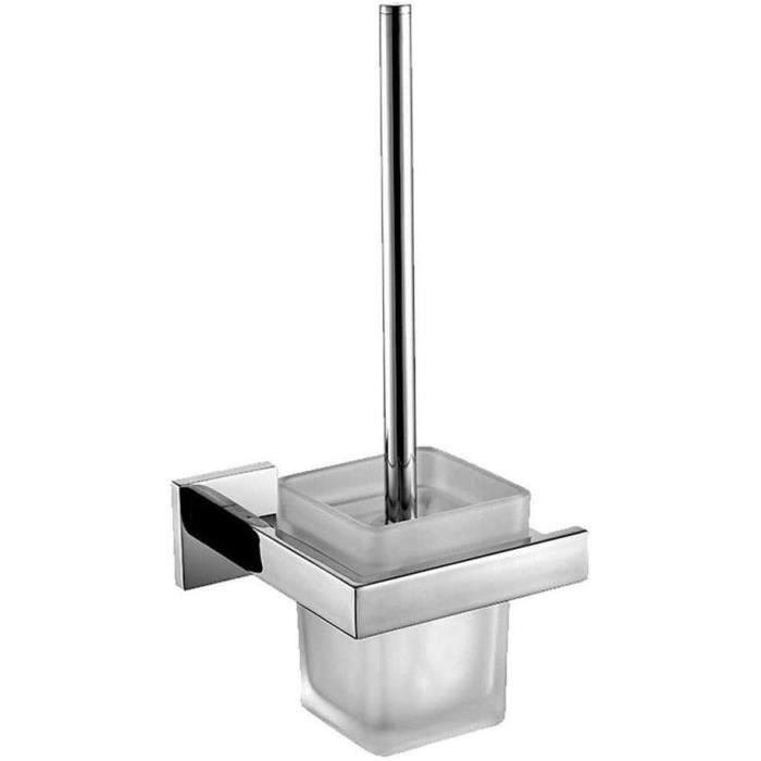 Porte Brosse Toilette Acier Inox 304 Verre Trempé Métal Chromé Miroir
