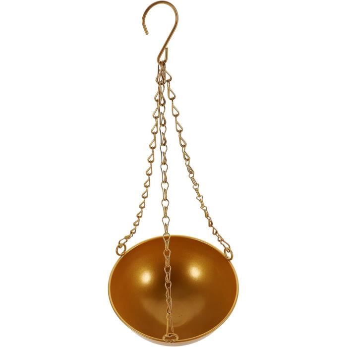 CAASFOOY Lot de 3 chaînes de panier suspendues, robustes de 40,6 cm, chaîne de suspension en métal à 3 points avec crochet, pour mangeoire à oiseaux, jardinières, lanternes et ornements