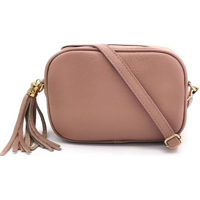 Gave Lux Sac à Bandoulière Femme en Cuir Véritable, Fait Main en Italie - Grand Sac Élégant Pour Usage Quotidien - Design Italien Authentique - Collection Luxe - 41 x 28 x