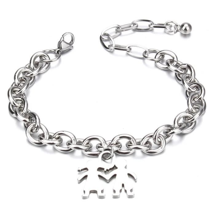 Bracelet Breloque Cœur Sac Soleil En Argent Massif 925 - Occasion Style Jonc