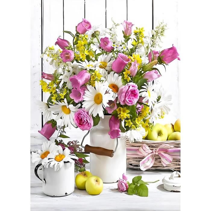 Kit Diamond Painting Nature Morte 30x40 Cm - 5D Diamants Carrés Complet - Loisir Créatif Adulte Débutant