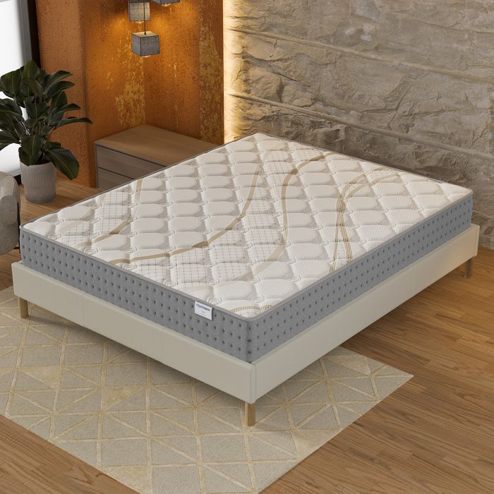 Matelas RESSORTS ENSACHÉS 160x200cm NOVEMBER Essem Hybrid: indépendance de Couchage 7 zones + HD35Kg EXTRÊMEMENT DURABLE- Ép 25cm