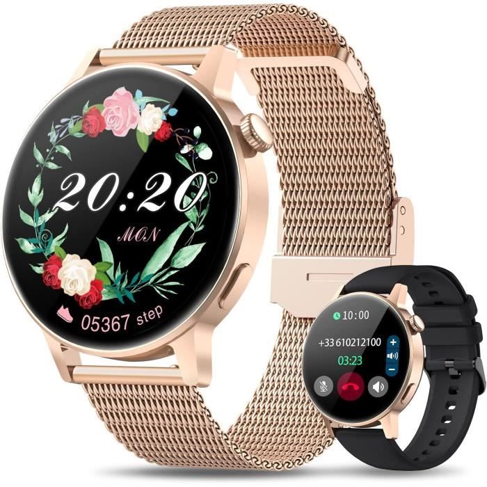 Montre Connectée Femme 2022 avec Appels Bluetooth, 1,85'' Smartwatch Sport  Étanche IPX8 avec Fonction Féminine, SpO2, A639 - Cdiscount Téléphonie