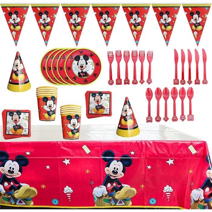 Accessoires Fête Mickey Mouse Anniversaire Vaisselle Fanion Nappe Enfants -  Cdiscount Maison