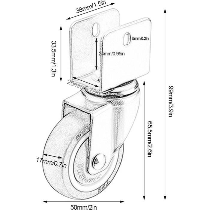 Qté. 4 X 40 Mm En Nylon Et Pivotant Fixe Roulettes Avec Freins ? Meubles, Appliance Et équipements Petite Roues Par Bulldog Roulettes ? Max 100 Kg Par Lot