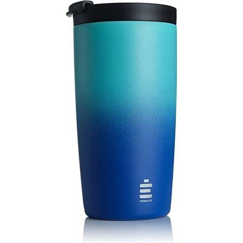 hydrate mug isotherme café 500ml, tasse voyage réutilisable anti-fuite, thermos acier inox, lagon bleu