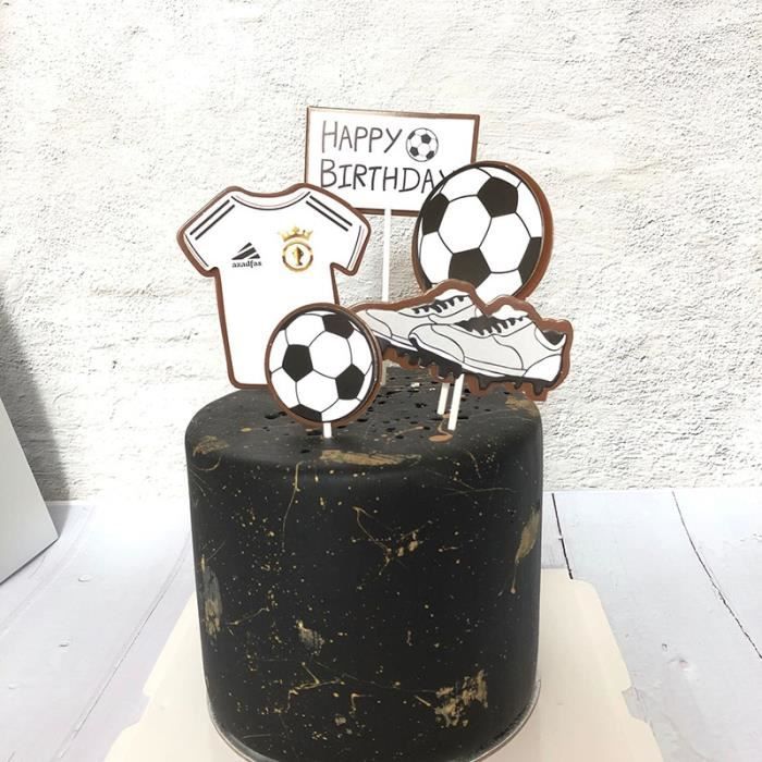 1 Decoration De Gateau D Anniversaire Pour Enfants Ballon De Football Fete Prenatale Cdiscount Maison