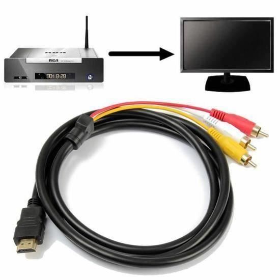 1.5M Câble Cordon Emetteur HDMI Vers 3 RCA Mâle Audio Vidéo