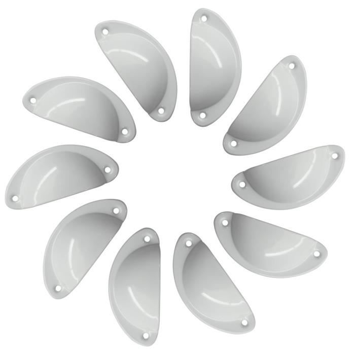 82mm Poignee De Meuble Vintage Blanc 10 Pcs Retro Bouton De Porte