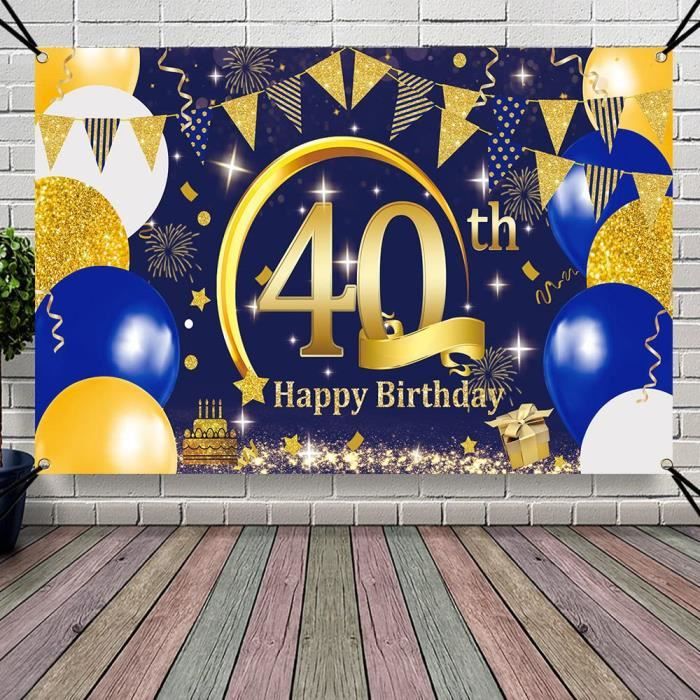 40 Ans Decoration Bleu Or Extra Longue Banderole Joyeux Anniversaire 40 Ans Photo Booth Toile De Fond Affiche 40 Ans Deco Annivers Cdiscount Maison 40 Ans Decoration Bleu Or Extra Longue Banderole Joyeux Anniversaire 40 Ans Photo Booth Toile De Fond Affiche 40 Ans Deco Annivers Cdiscount Maison