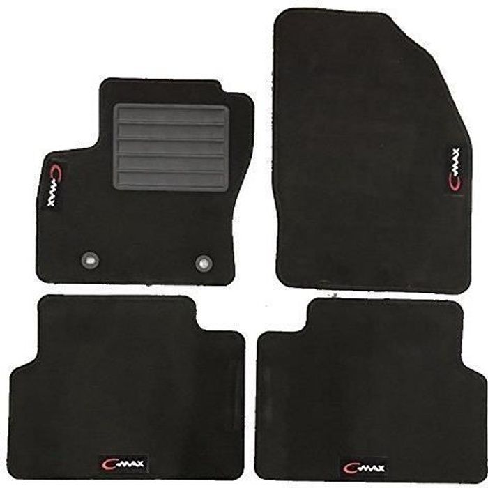 Tapis Moquette Sur Mesure Renault ZOE 2016 - 4 Logos + 2 Fixations - Qualité Premium