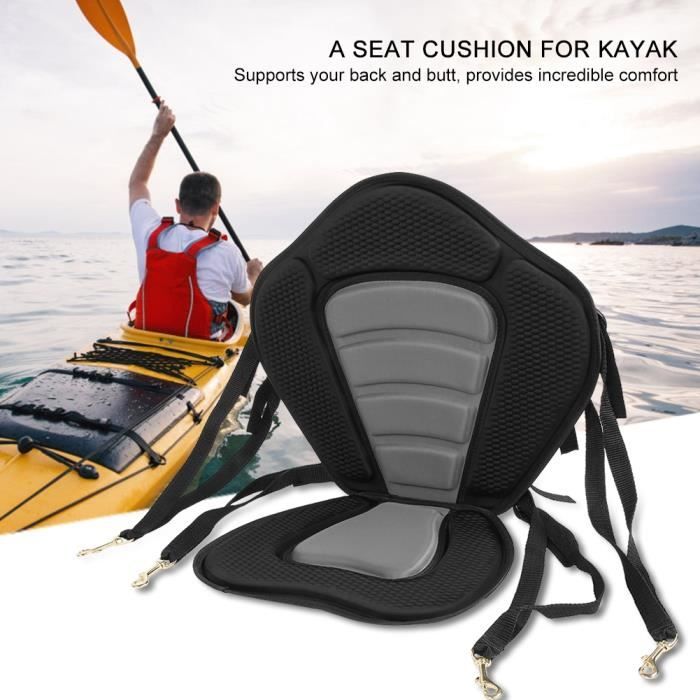 Coussin De Siège Et Dossier Pour Kayak/canoë - Léger En Mousse EVA - Dimensions 37.7 X 18 Cm - Noir - Pour Pêche Et Confort