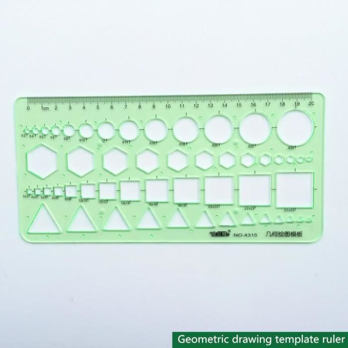 2 Normographes Géométriques Pour Dessin - Gabarits Cercles, Résine K Robuste, Orange Translucide