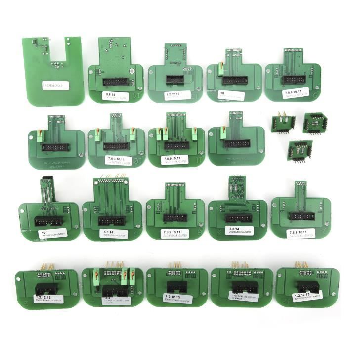 Dilwe adaptateur BDM 22 pièces adaptateurs de sonde BDM Kit d'accessoires d'outil de réglage de puce ensemble complet pour K-TAG /