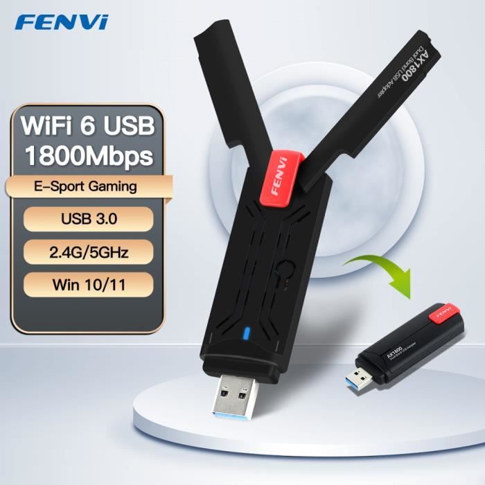 Fenvi – Adaptateur Wifi 6 Usb Double Bande Ax1800, 2.4/5ghz