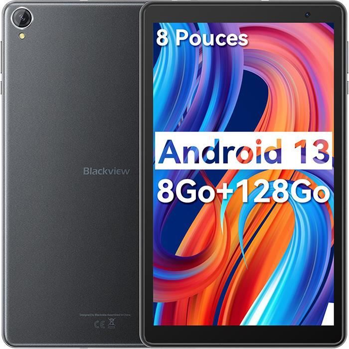 Blackview Tab 50 WiFi Tablette Tactile 8 pouces HD 8Go+128Go-SD 1To 5580mAh  WiFi 6 Tablette PC Android 13 - Gris - Cdiscount Informatique