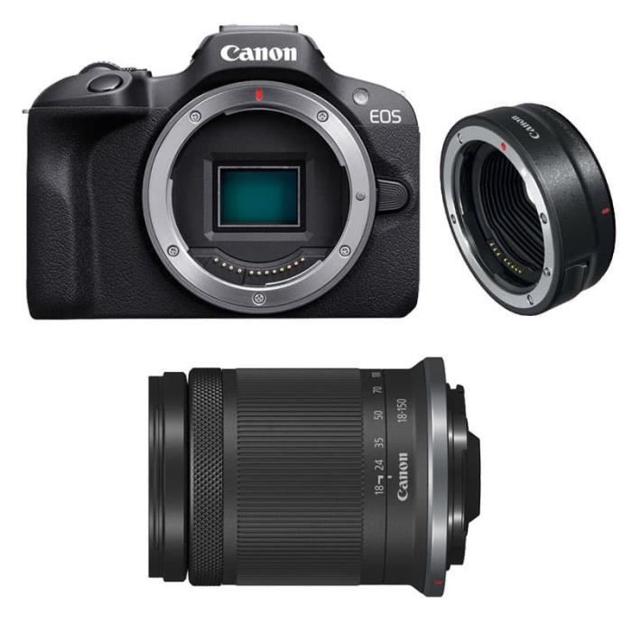 Appareil photo numérique CANON EOS R100 - Blanc - 24.1 Mpixels - RF-S 18-150mm f/3.5-6.3 IS STM - 4K - Bluetooth