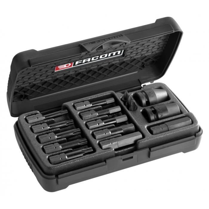 Coffret dembouts impact - FACOM - NHX.14BPF - 14 embouts - 2 douilles - Torx et Phillips