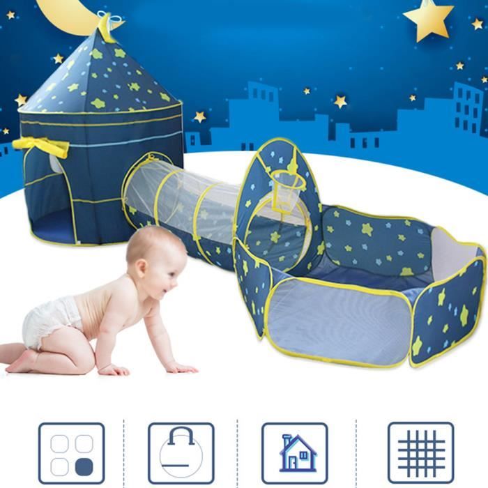 Tente de Jeu et Tunnel 3 en 1 Pop Up Tente pour Enfant et bébé Tente de Gift 