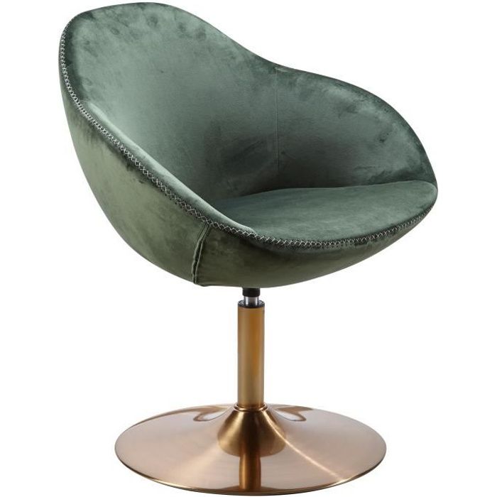 Chaise longue rembourrée FINEBUY - Vert - Fauteuil club tournant avec accoudoirs Chaise longue rembourrée FINEBUY - Vert - Fauteuil club tournant avec accoudoirs