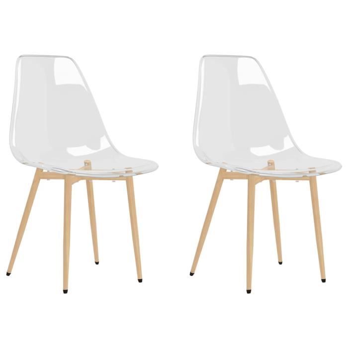 Chaises à manger - GAROSA - Transparent - Lot de 2 - PET - Métal - Design contemporain