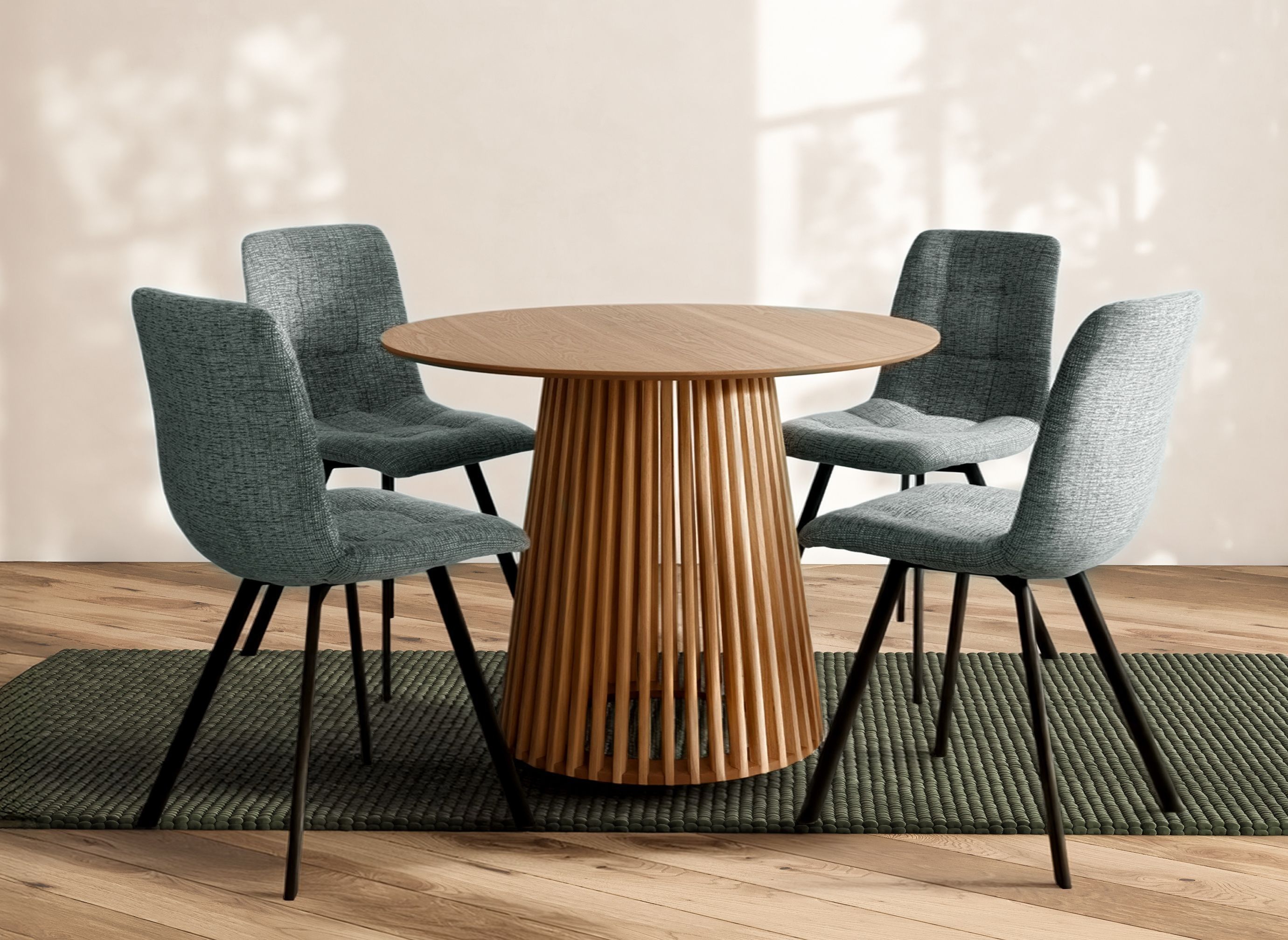 Table à manger - GARLE - 4 personnes - Bois naturel - 100 x 100 x 75 cm