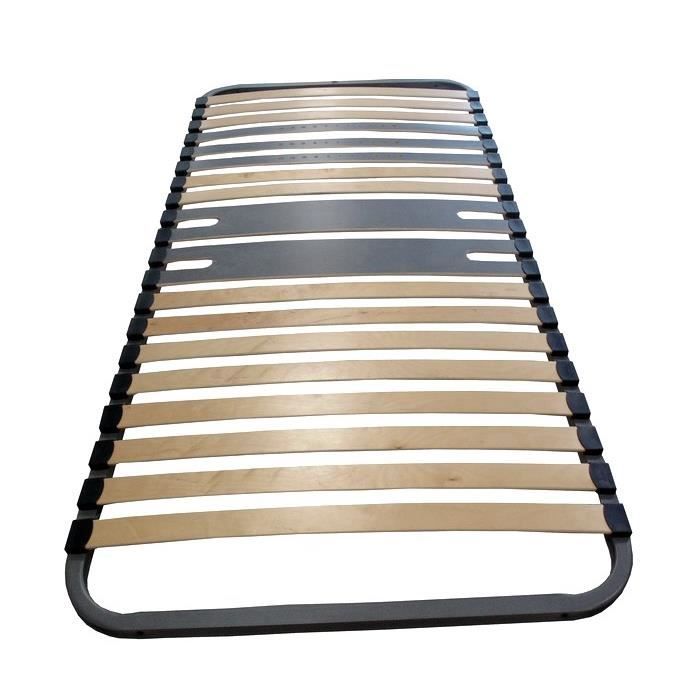 Sommier cadre à lattes HEVEA SELECTION - 90 x 190 - 18 lattes - Gris Sommier cadre à lattes HEVEA SELECTION - 90 x 190 - 18 lattes - Gris