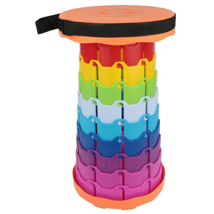 Tabouret Télescopique Pliable - HUOLE - couleur 26*26*6.5-45cm - Portable - Plastique - Extérieur