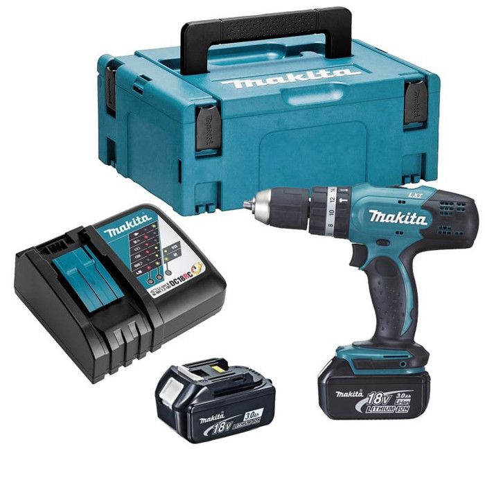 Perceuse à percussion 18V Li Ion 2x3 0 Ah dans Makpac MAKITA DHP453RFJ - vue 2