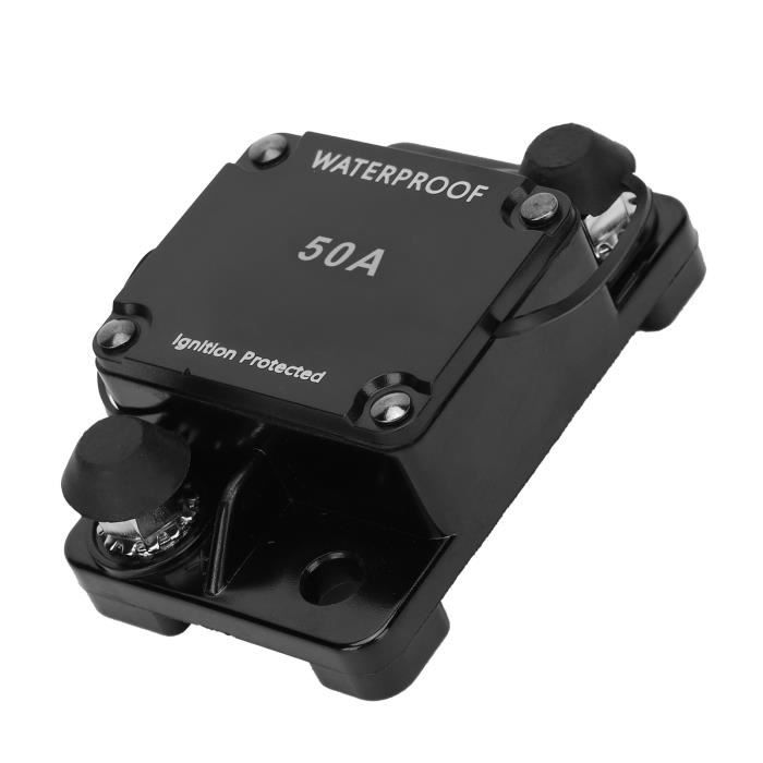 Disjoncteur 12V- 24V DC Porte-fusible à Réinitialisation Manuelle 80-300A Pour Audio Stéréo De Voiture Et Appareil électrique De Voiture 3,14 X 2,04 X 1,57 Pouces(80A