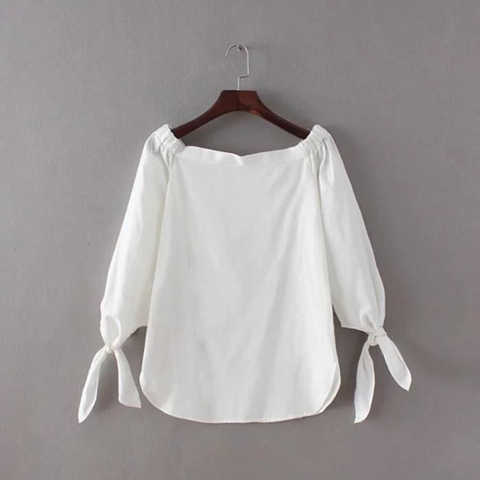 Chemise Lin Femme Élastique Serré Épaules Off Bandage ...