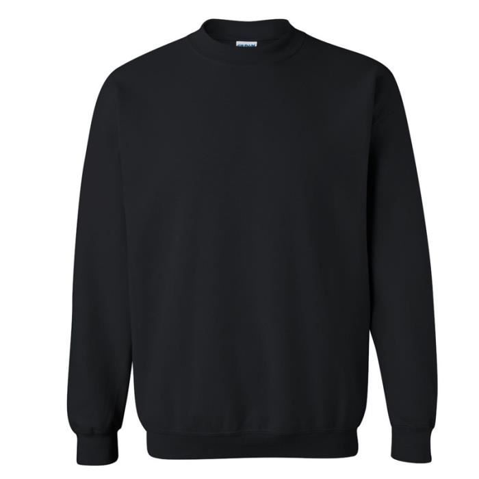 Pull Col Rond FORT Combat - Taille 3XL - Noir - 100% Acrylique - Épaulettes Et Coudières Renforcées
