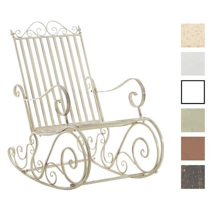 CLP Fauteuil à bascule Smilla en fer forgé et design antique Crème antique