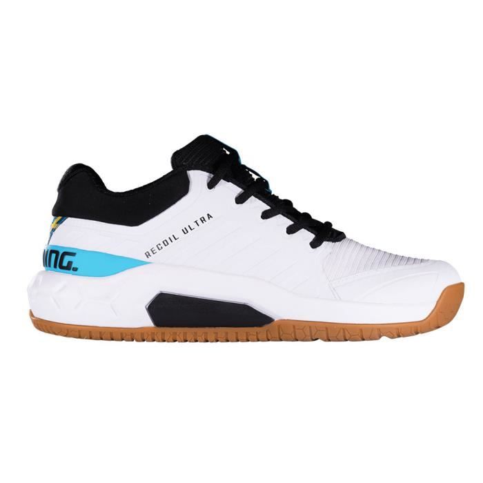chaussures de handball indoor salming recoil ultra - blanc/noir/cyan - 43 1/3