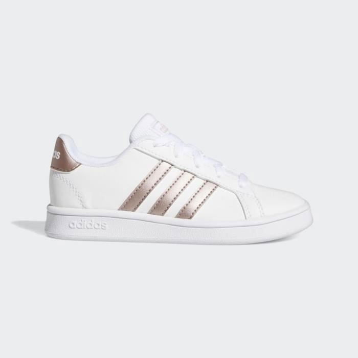 Chaussures de tennis pour enfant - Adidas - Grand Court - Blanc - Synthétique - Style années 70