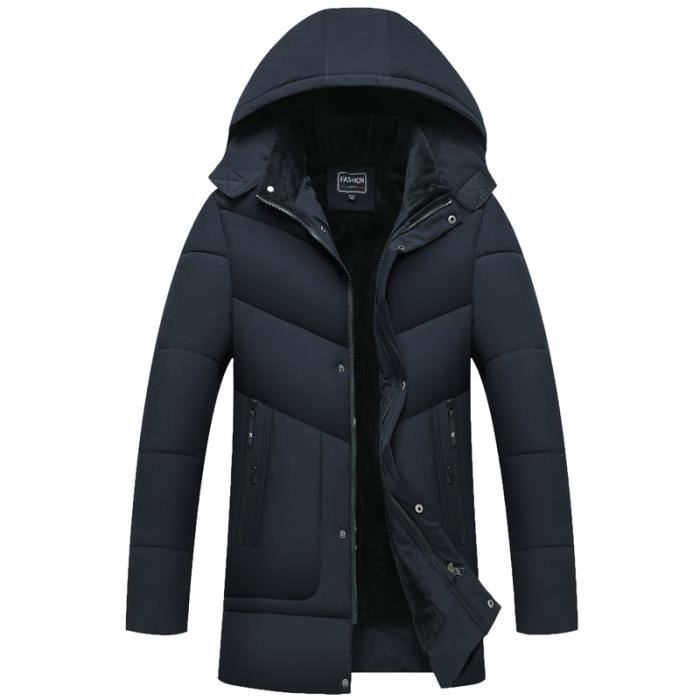 Doudoune Parka Homme Hiver Brillante – Capuche, Matelassée, Coupe-vent, Style Décontracté