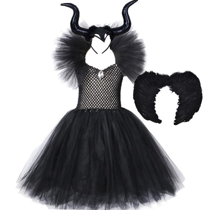 Costume De Sorcière Halloween Pour Fille – Robe à Jupe Bouffante étoilée, Tailles 0-18 Mois à 10 Ans