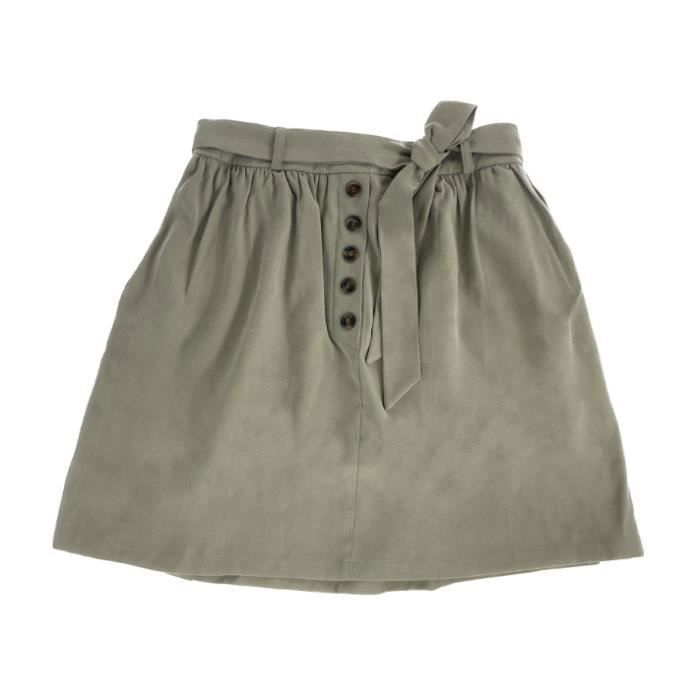 Jupe En Satin Stretch Femme - Trapèze Blanc Taille Élastique - XXL - Style Élégant Et Confortable