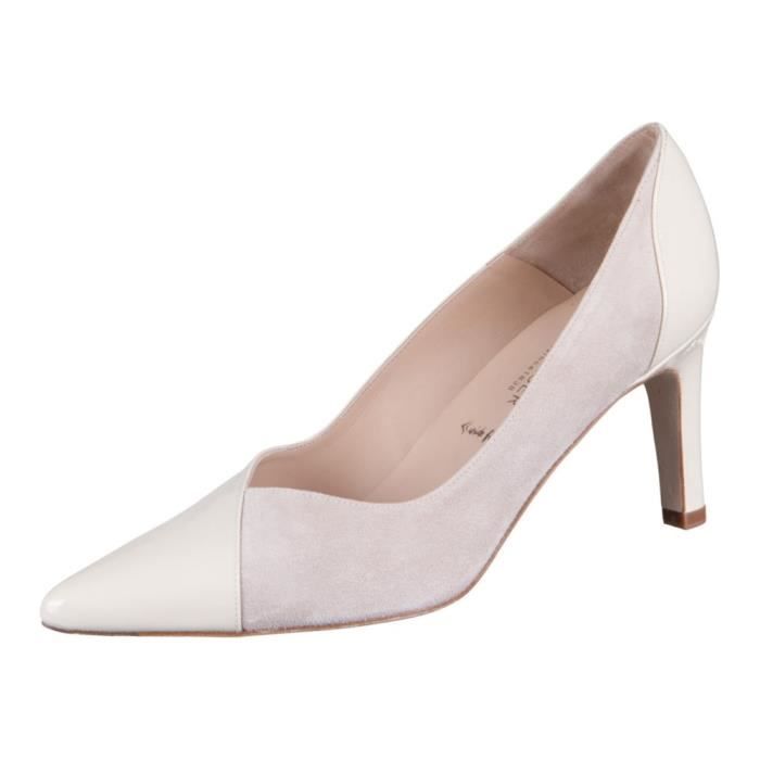 Chaussures Femme Peter Kaiser Aloise Blanc - Lacets Carr?� Cuir Basse - Achat / Vente Chaussures 