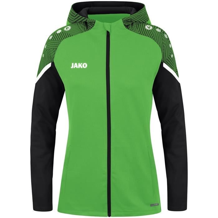 veste de survêtement à capuche femme jako performance - vert /noir - 34