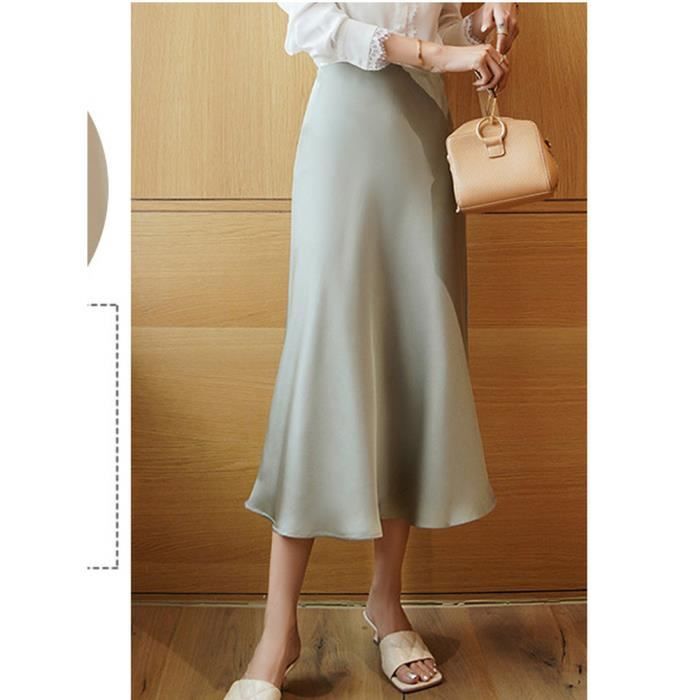 Jupe Mi-longue Taille Haute Beige Zara Femme - 2588187-beige0 Jupe Mi-longue Taille Haute Beige Zara Femme - 2588187-beige0