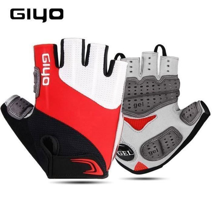 Gants de cyclisme - Red - Demi-doigt - Antidérapants - Anti Gants de cyclisme - Red - Demi-doigt - Antidérapants - Anti