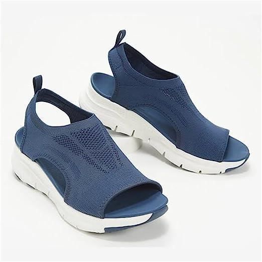 Sandales orthopédiques pour Femmes Sandales à Bride arrière lavables Été Bout Ouvert Sandales de Sport compensées Plate-Forme Sandale