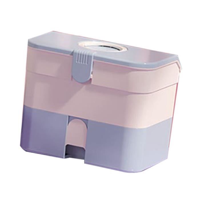 Boîte De Rangement Vernis à Ongles 2 Niveaux – Grand Capacité Aluminium, Serrure Vintage, Noir Élégant