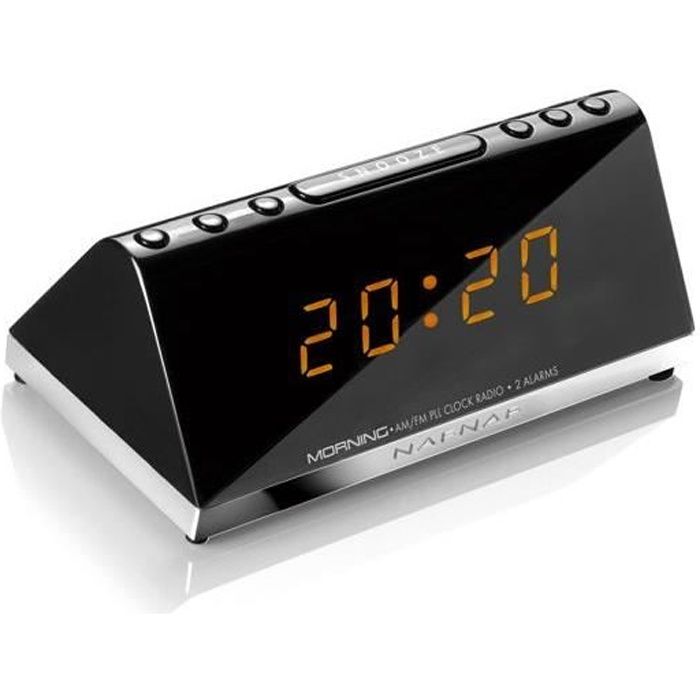 Radio-réveil NAF NAF MORNING V3 - Tuner FM PLL digital 20 mémoires - 2 alarmes - Chargeur USB