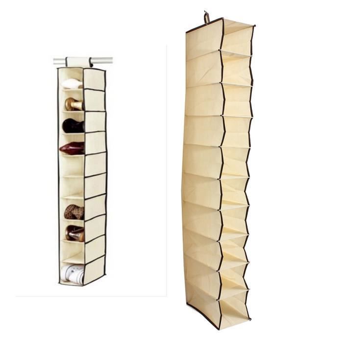 Neufu 10 Poches Etagere Suspendue Pour Chaussures Sac De Rangement