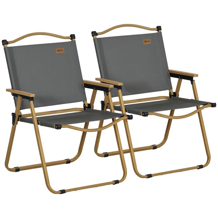 Outsunny - Chaise de camping - Tissu Oxford - 54x59x78cm - Gris foncé