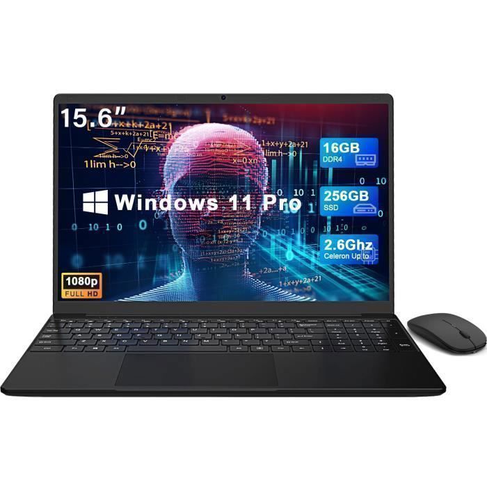 Ordinateur Portable 156 – OUZRS – FHD 1920×1200 – 16 Go RAM – 256 Go SSD – Windows 11 Pro