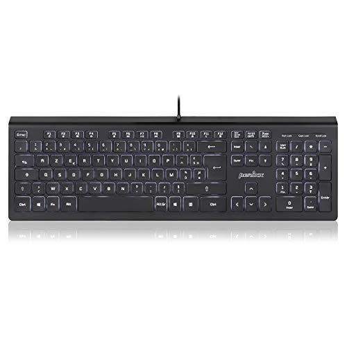 Clavier rétroéclairé PERIXX Periboard-324 – AZERTY Française – 2 Hubs USB – Touches scissor Switch à profil bas