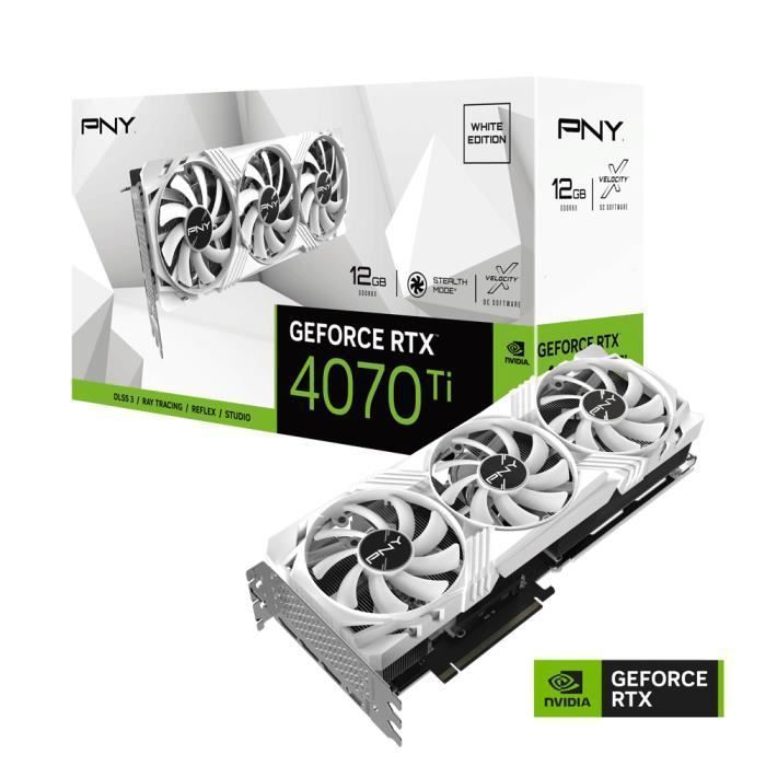 PNY GeForce RTX 4070 Ti 12GB VERTO Triple Fan White Edition - Cdiscount  Informatique